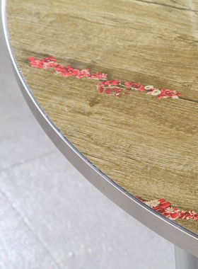 A10L大圆桌圆桌面玻璃转盘折叠桌架钢边餐桌饭桌食堂乡村家用酒店