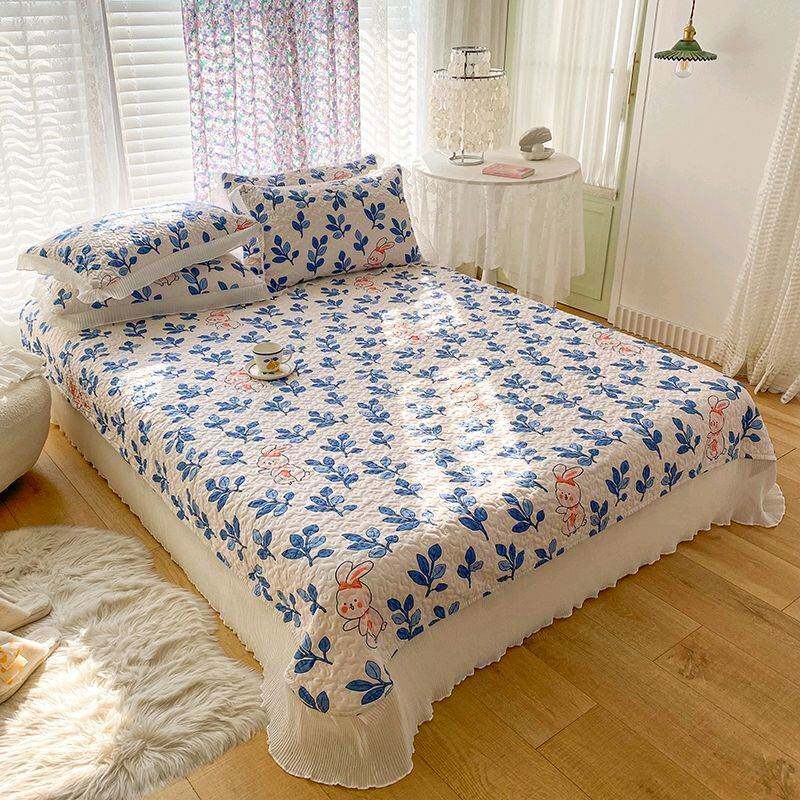 四季夹棉床裙韩版公主风床罩新款双面保护套加厚床单防滑垫子