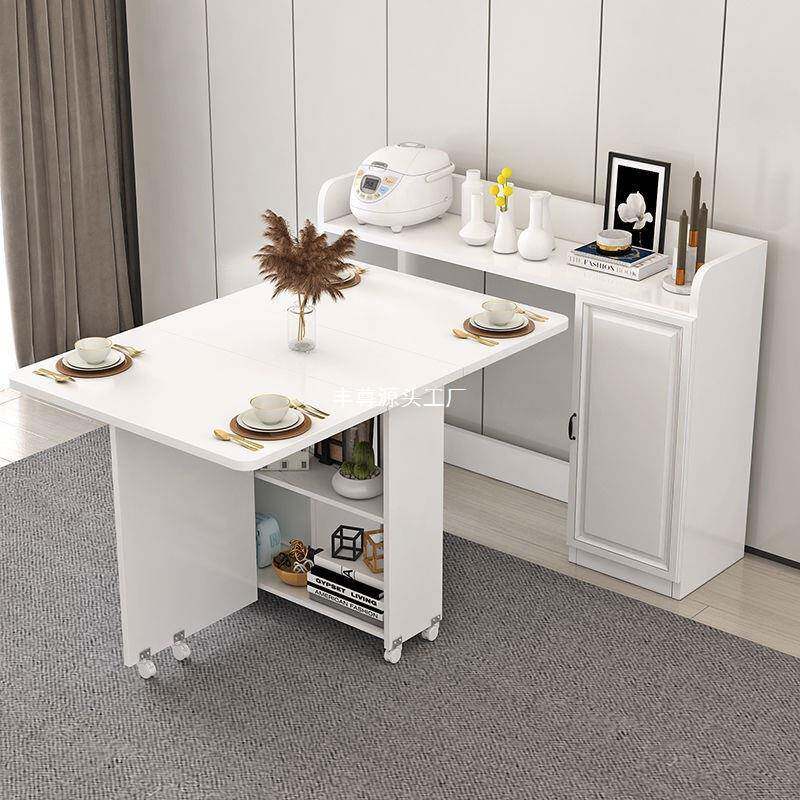 家用可移动餐边桌户型折叠餐桌柜组合JNM吃碗柜小微波炉柜饭桌子