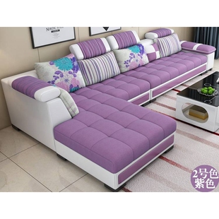 棉麻布艺沙发小户型简约现代家具贵妃布沙发客厅组合乳胶2025新款