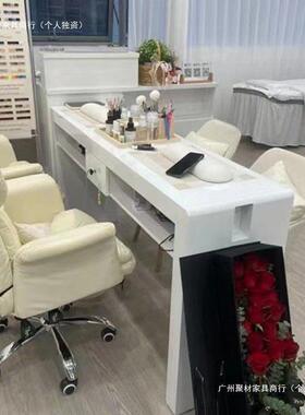 MH609Y式美甲日桌网红修甲台实木凹指甲桌简槽约尘现代烤漆吸器美