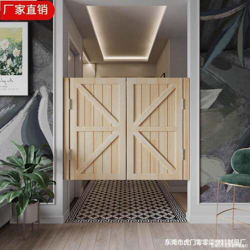新款美式自动由门向自关闭双实木牛814仔门腰半腰门走廊过道隔断