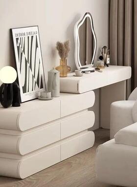 Yla轻台奢奶柜油XRF风实木梳妆斗柜收纳现代简约可伸缩转角化妆桌