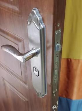 30门4不锈钢多功无lZJc能大锁拉手门防盗门锁套装通用型家木锁机