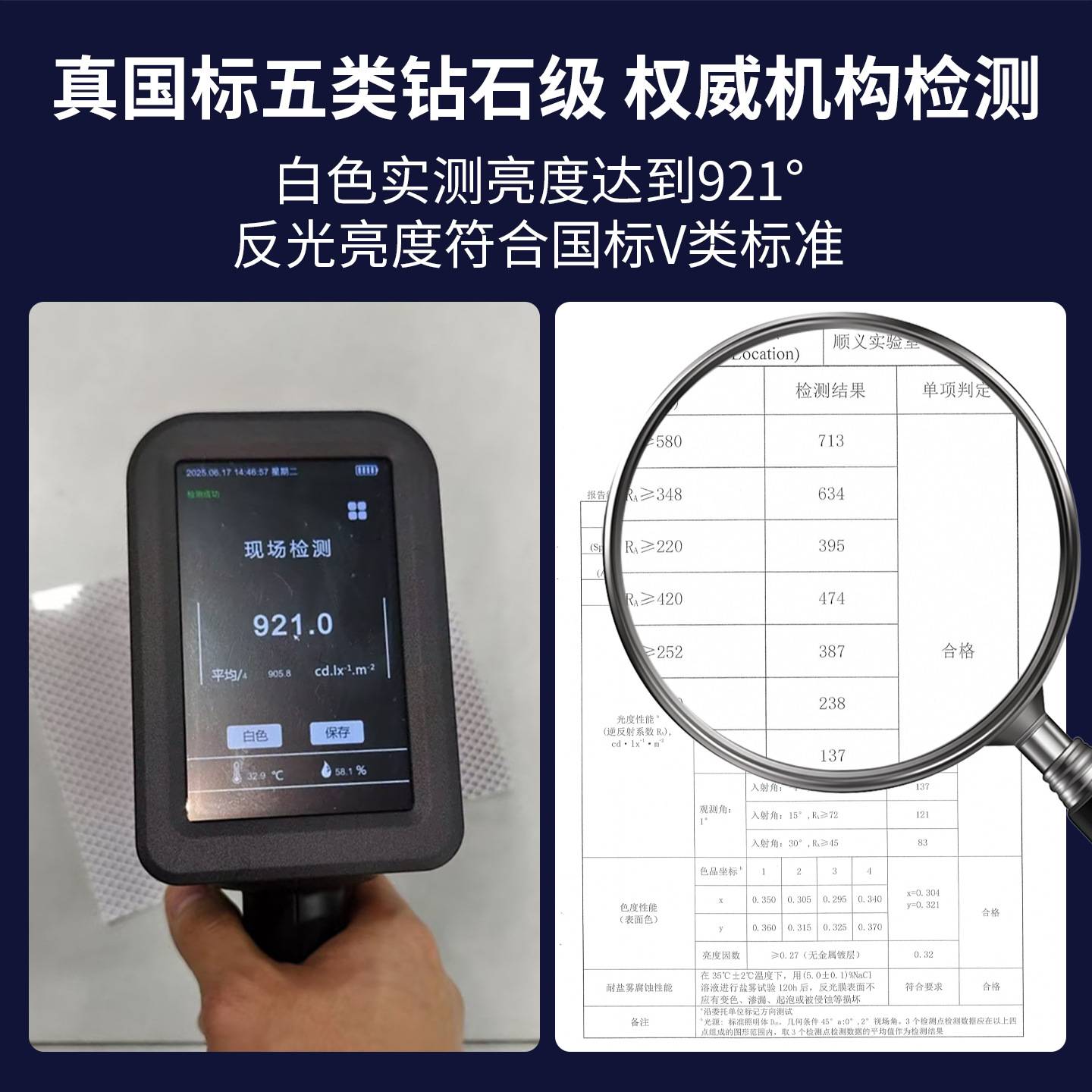 钻石级反光贴五类高速路反光贴纸红色V类反光条夜间防撞反光胶带