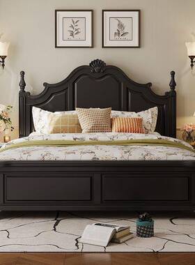 法式实木约床黑色1.简5现代主卧室单SZY双人家用公主储米物气压婚