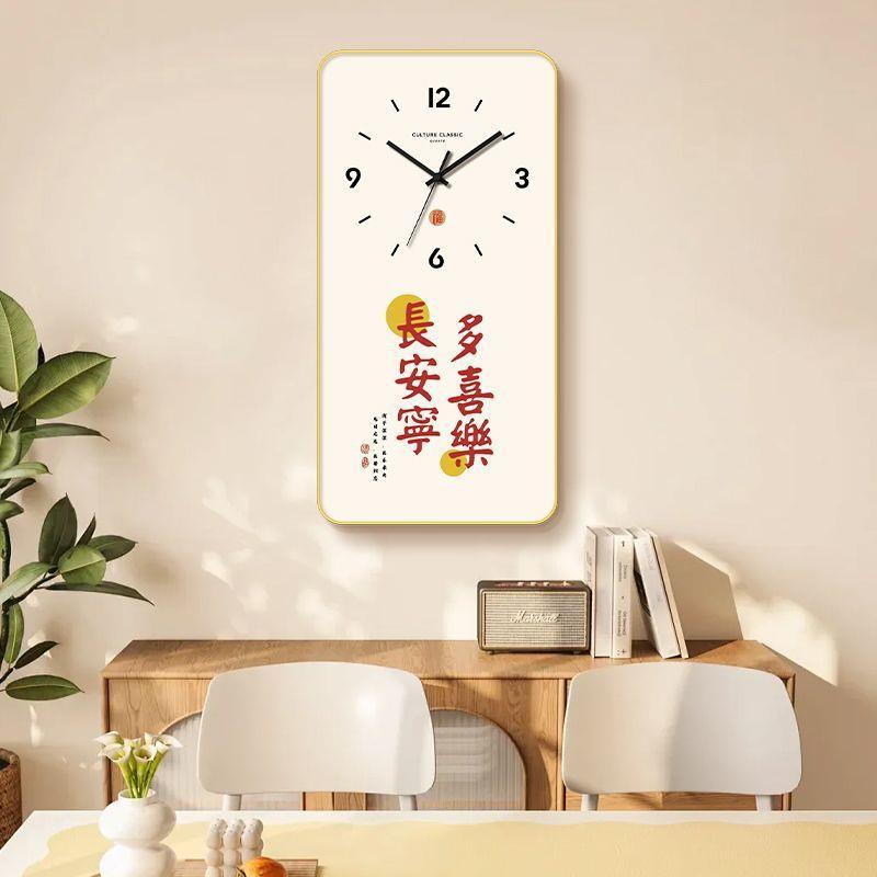 新款新钟静音大客厅钟表中国风古风挂挂厅墙家用中式无框YDPRQ2nF
