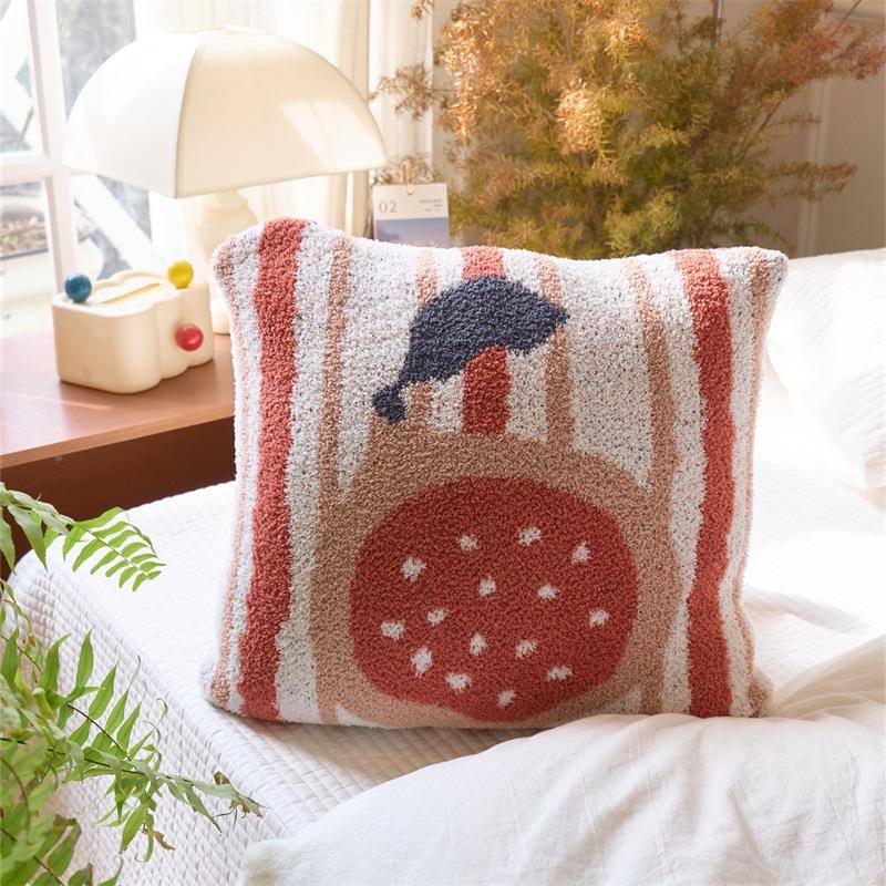 225新款柠西半格抱HY-25T9枕套边绒抱枕套0沙发抱枕不含芯