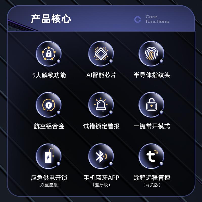室房间木门P3-T寓指纹家用卧室门密码锁办公内室公民宿锁电子智能