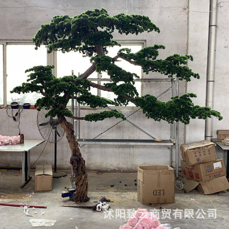 大型仿景02仿真松真树直批园林观仿真树盆栽植物松美人雪松仿真迎