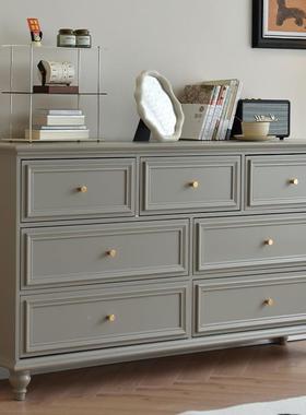 室美式实木五斗柜卧JXG黑简约屉柜子靠墙轻奢立柜床尾收纳抽柜色