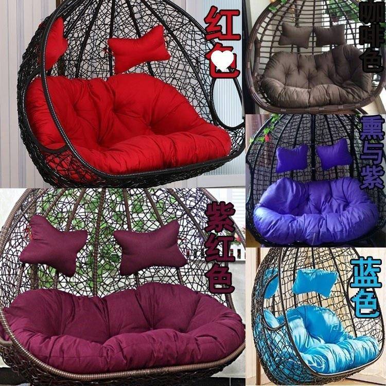 人加厚双吊吊蓝靠垫秋千鸟巢坐垫摇篮藤AL0853椅吊床换洗布沙发椅