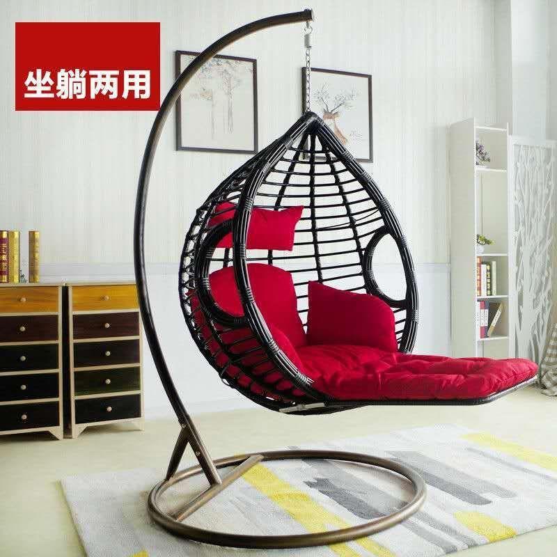 粗藤藤脚踏单人鸟吊篮藤椅吊椅千阳台吊篮秋椅668户外摇巢摇椅编