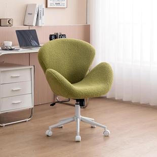 简约电脑椅网红休闲油椅子布艺奶鹅风天NUJ椅升单人化妆降沙发办