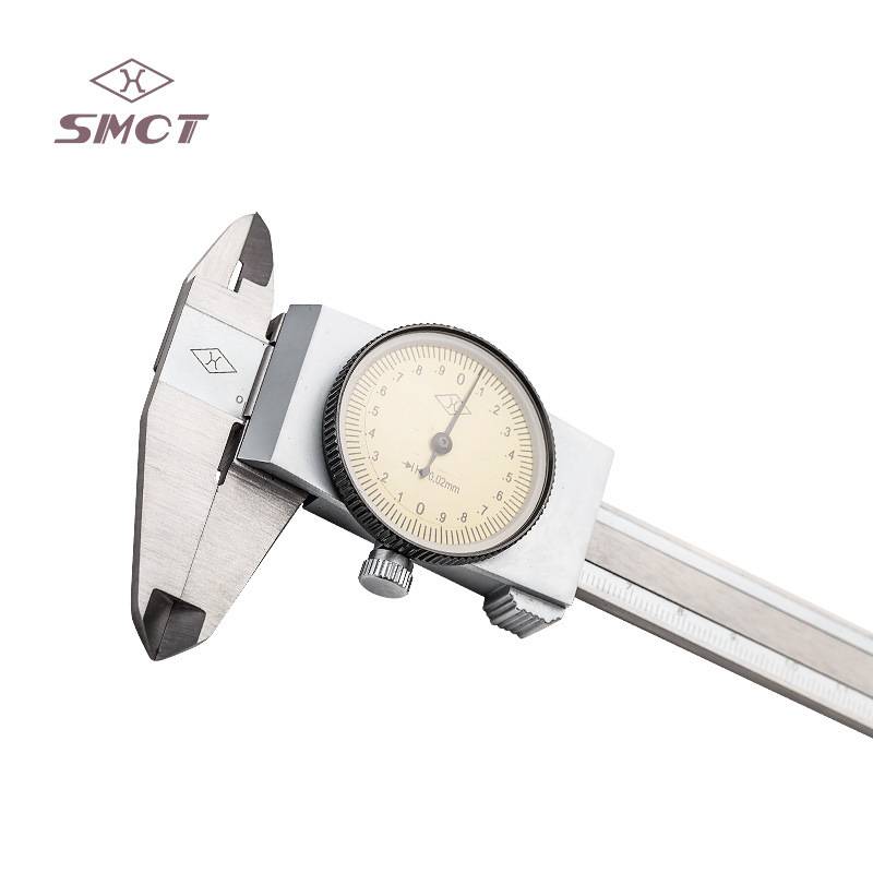 SMCT指针式表盘游标卡尺0-200闭式带表卡尺0.02 上量带表卡尺