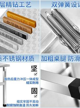 不锈钢叠桌餐桌用家宿舍出NKF租房吃饭桌写字折学习桌摆便携小摊方桌