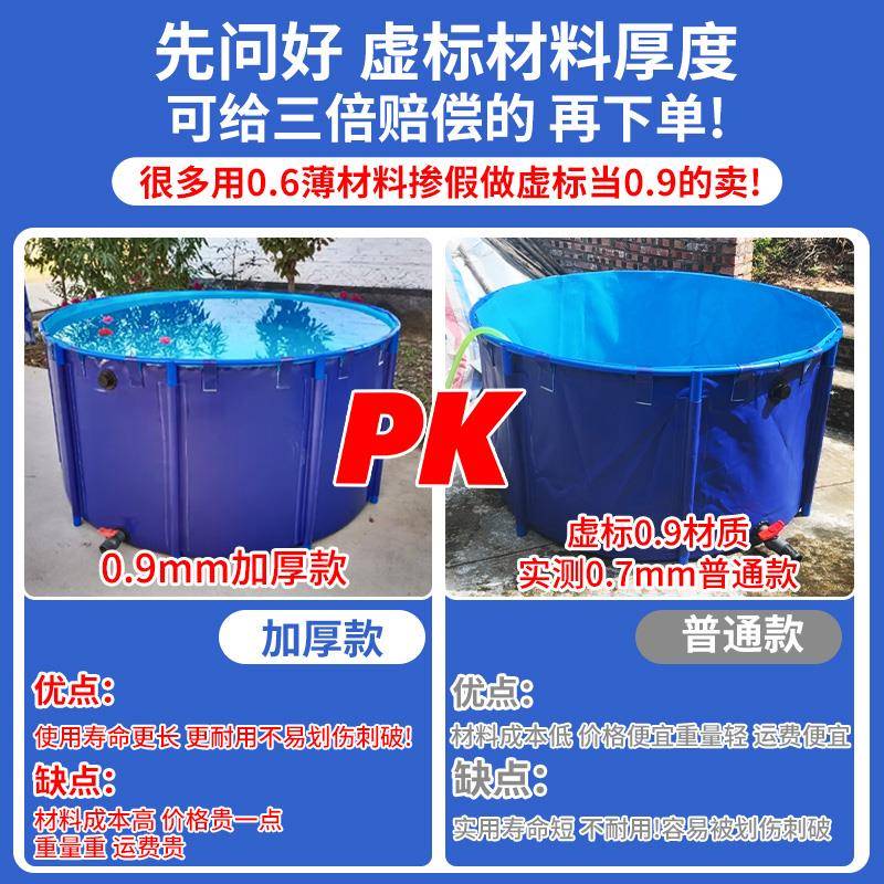 圆形帆布池养鱼池折水防水叠布带支架鱼JZZ66022缸加厚鱼大型虾户