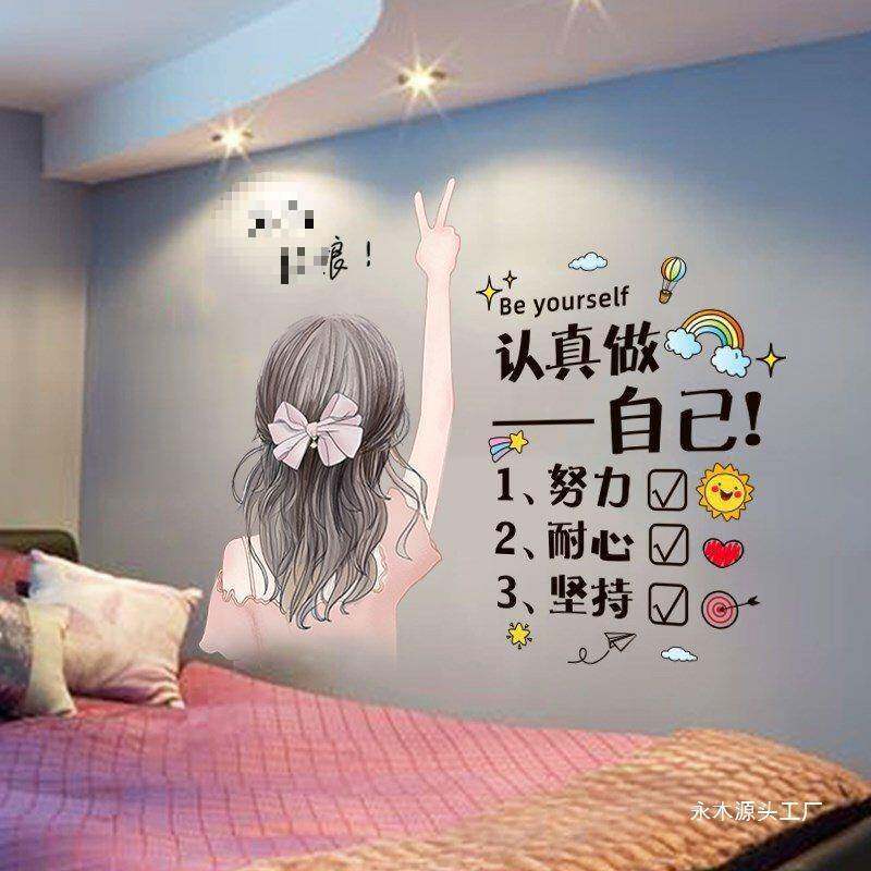 贴画墙贴遮挡壁纸女生宿舍女孩小房间改造用品出租屋造改