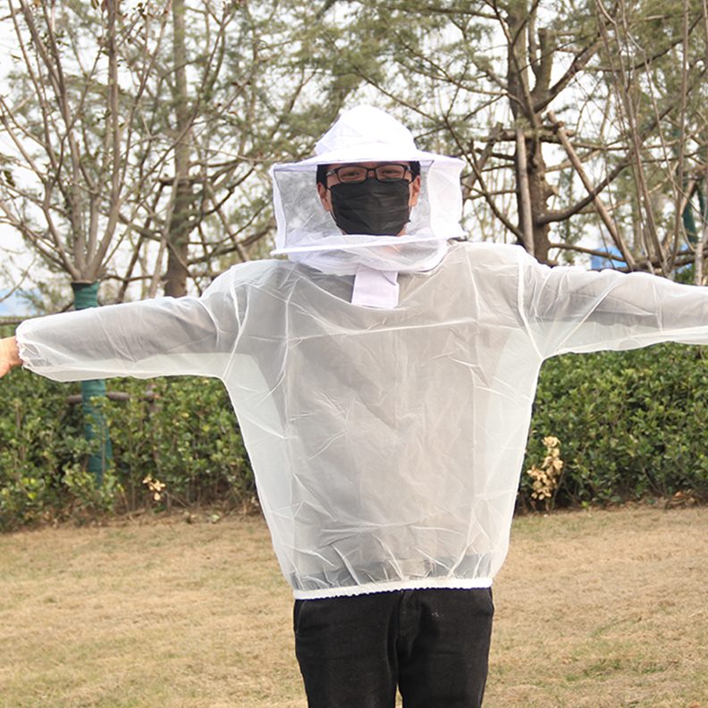 衣服服防防护半身养蜂罩空调蜜蜂透气帽纱网面养蜂防蚊虫钓鱼蜂