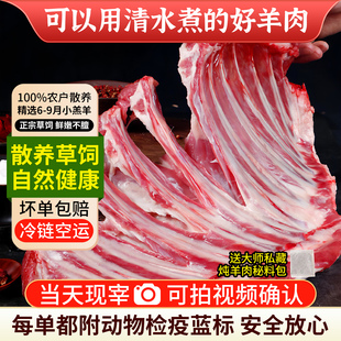 甘肃羊肉新鲜活羊现杀整扇羊排肉鲜切羊肋排肉5斤高原散养鲜羊肉