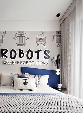 样板间展厅儿童卡k通男孩房蓝色系主题床上用品抱枕套十件套多件