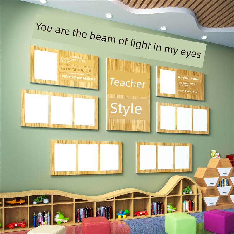 教师风采师资形象简介照片展示墙幼儿园环创培训机构教室装饰布置
