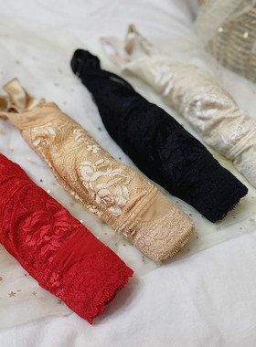 大胸显小文胸收副乳薄无钢圈大码F杯胖mm本命年大红色内衣防下垂