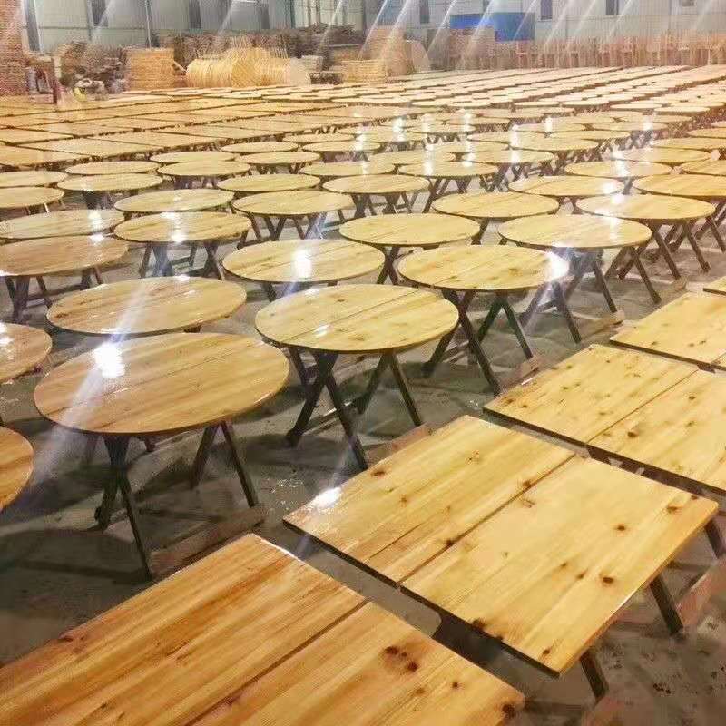 全实木折叠桌学生简易小桌子家用正方形圆形餐桌户外摆摊便携桌子