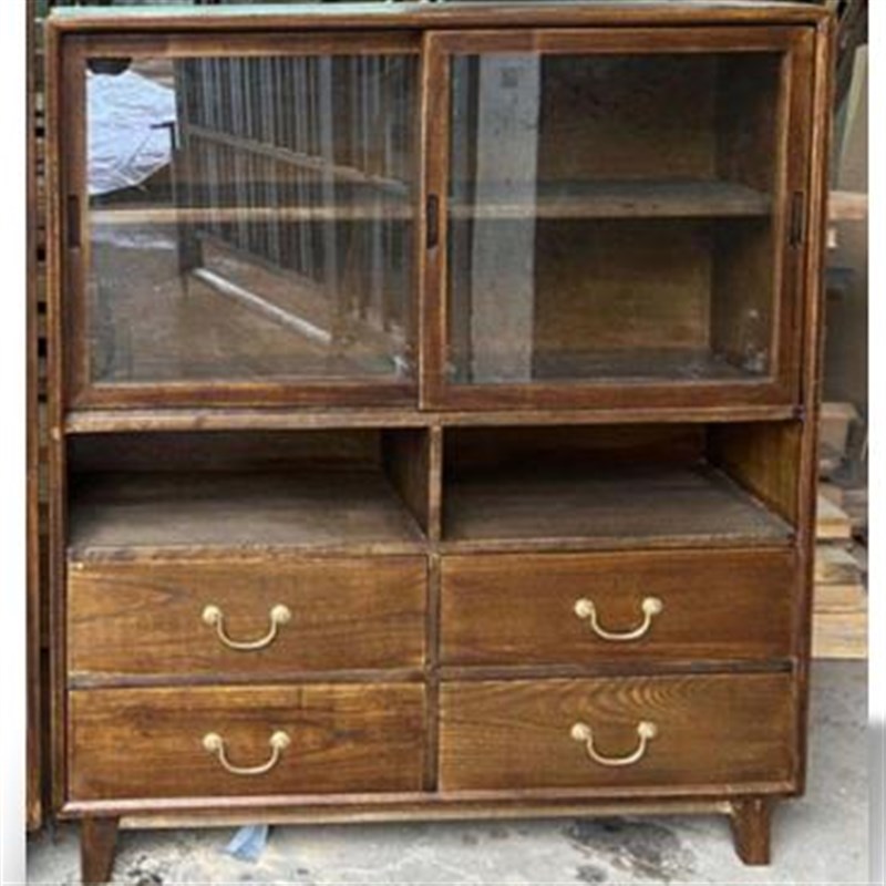 全实木板柜茶室书房书柜厨房置物架储物收纳柜客厅简约陈列展示架