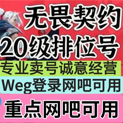 无畏契约b20级排位号未定级初始白号国服成品黑铁号换绑排位小号