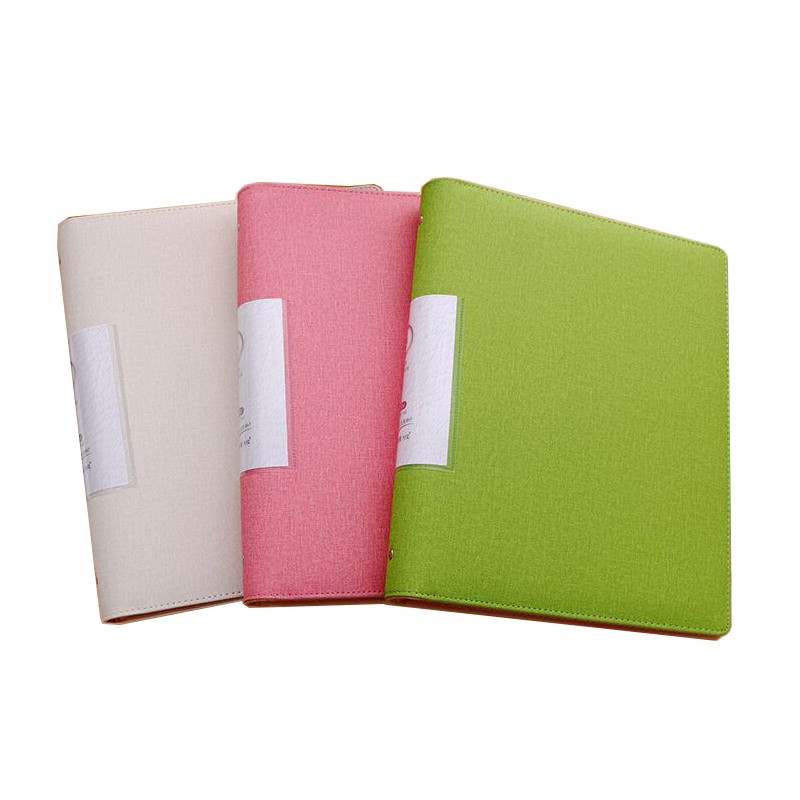 A4变色皮面活页资料册4孔插页打孔穿孔文件夹100页透明内页乐谱夹