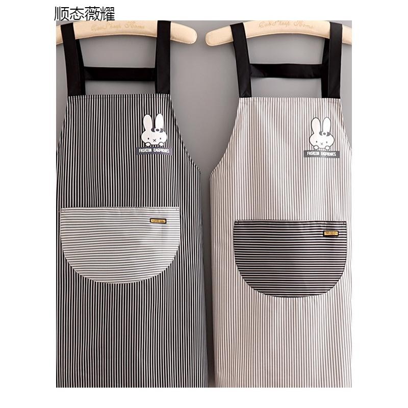 新款女围裙防水防油家用厨房做饭韩版时尚餐饮工作服定制印字