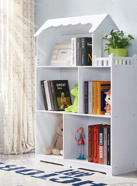 童儿娃娃纯色楼梯组合书38601架玩具柜屋木质收纳架落地式多质层木书柜