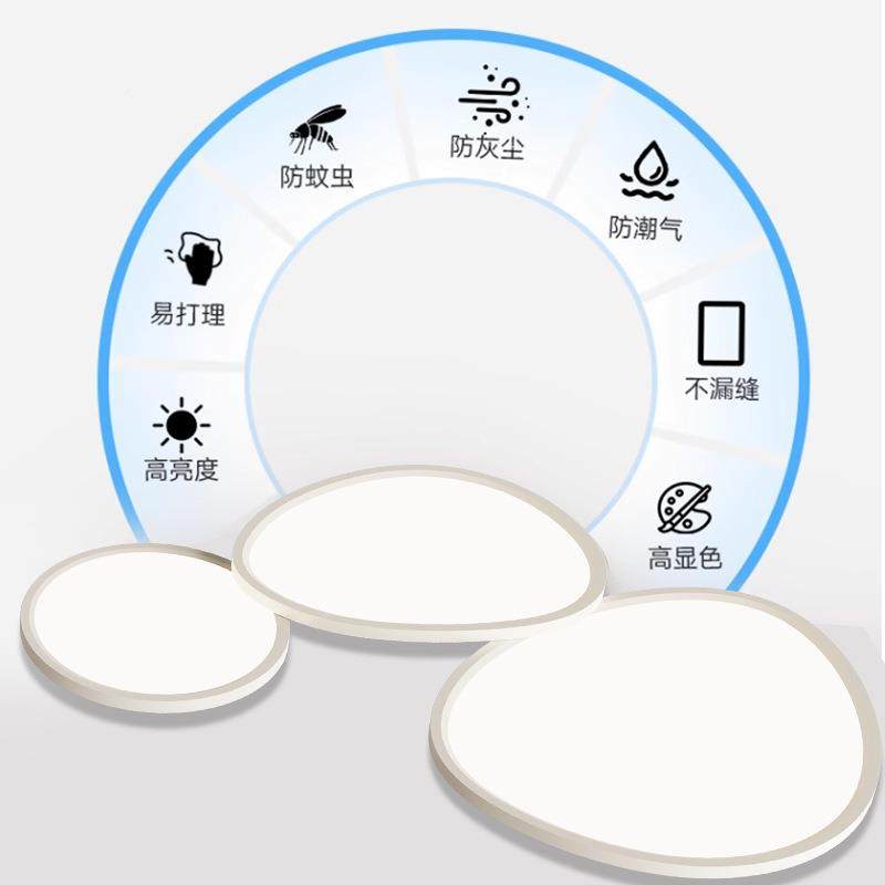 全光谱612装鹅卵石吸顶灯奶油风客约山厅灯中山家灯饰简卧室灯中