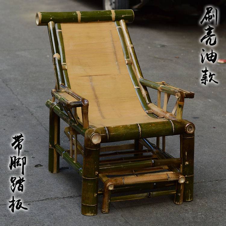 竹躺椅老人椅送坐垫竹制品竹椅子靠背椅竹沙发传统阳台田园椅