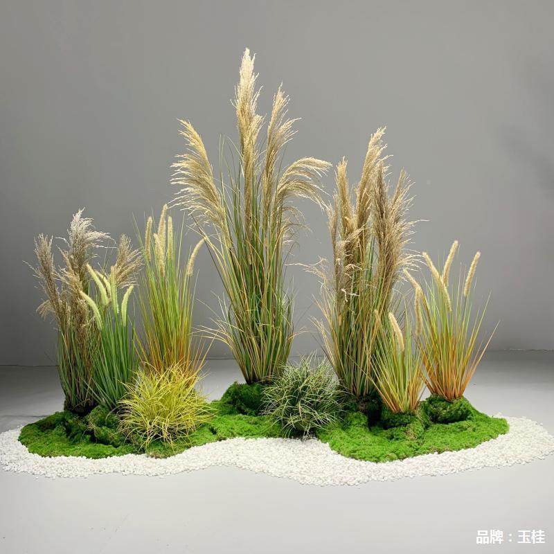 干花苇绿FLL草假花植盆栽婚庆家居装饰件狗蒲尾巴草仿真摆花仿真