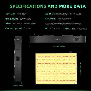 源头厂L调E植D物灯光100W 300QGIW全工光谱植物生长灯育苗补光灯