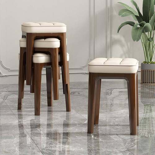 餐my简约实木凳家用免安装桌凳板整件发货凳餐子椅高子轻奢梳妆凳