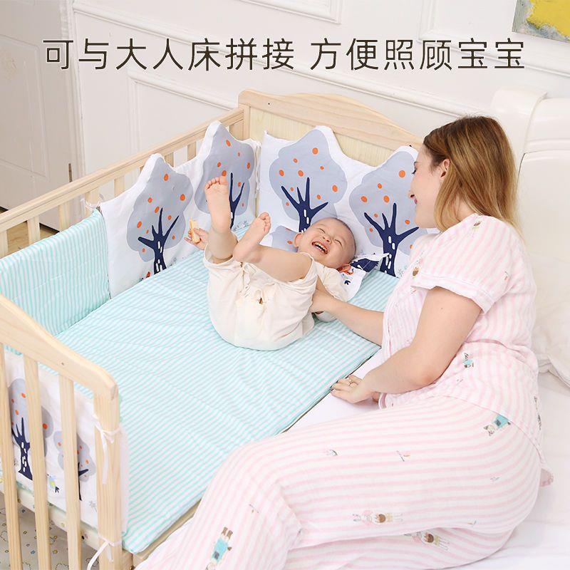 实木婴儿床宝新生391多功能摇宝篮床可拼接加大床儿送大置物架