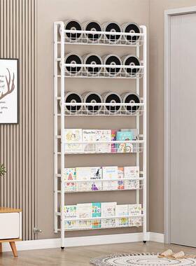 挂墙置ZCE物架挂超窄本门后架铁艺落地壁一体靠墙书门后置物架绘