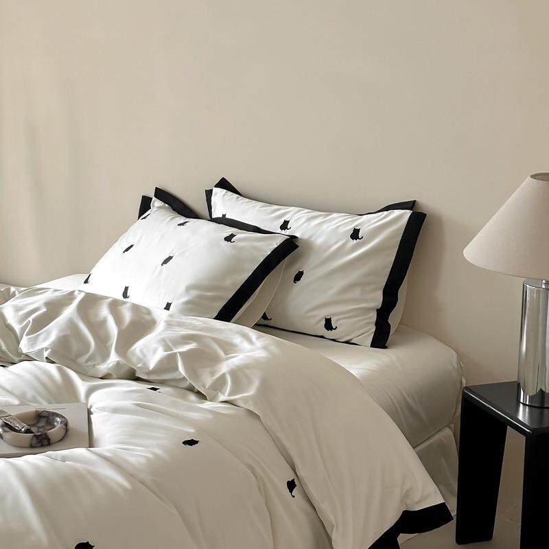 嘉里h樱om|复古桃法e式丝棉床上四件套刺绣黑边被AL10246天套床单