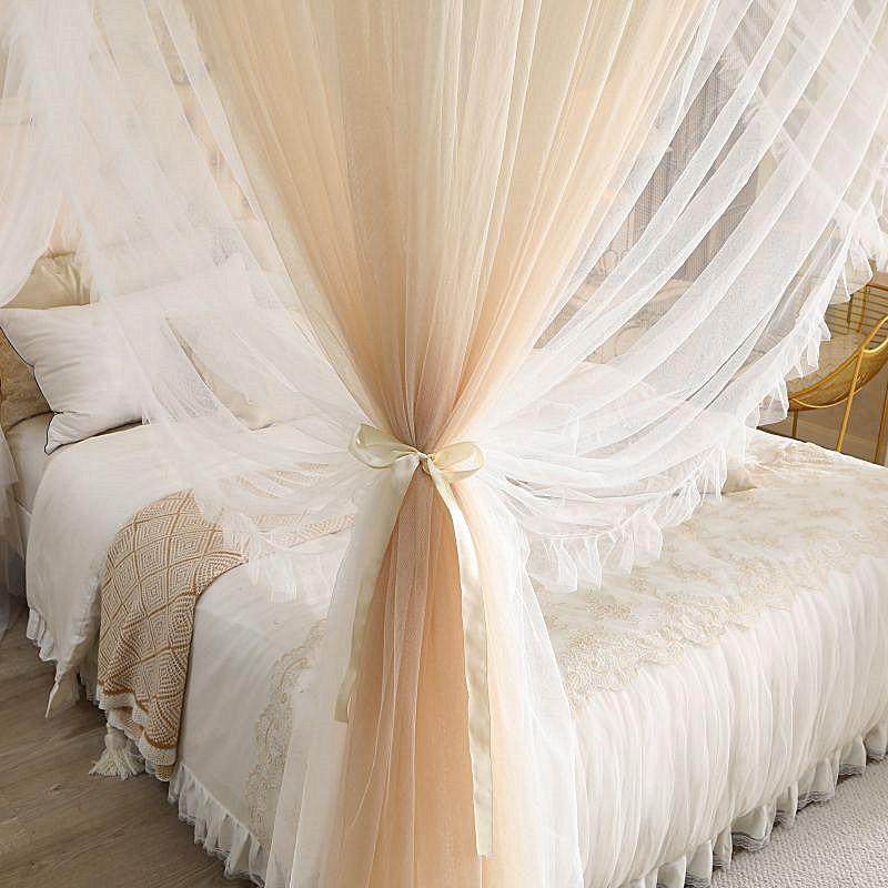 大双层纱蚊帐新宫廷落地用1米家8床公主风老式AF202503款三开门加