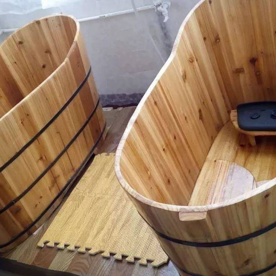 木大师沐浴木桶洗澡桶成人泡澡桶儿童澡盆洗浴桶实木熏蒸洗澡木桶