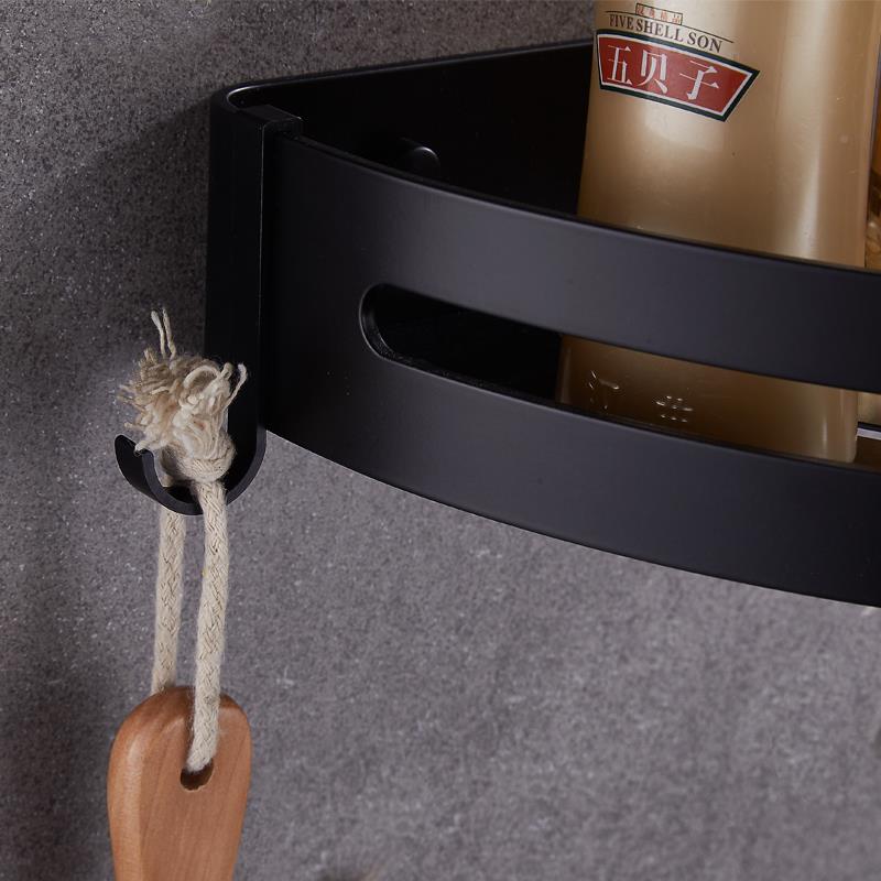 众之免打浴亿室角篮黑色孔三角淋浴房置物架三脚JFQ形架卫生间转