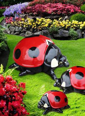 玻璃钢发光七星瓢虫真甲虫雕公仿塑摆壳件园装BLG-FG-P饰品树脂昆