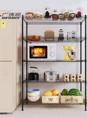 5层办艺室层置物黑色中管架寝室婴儿公厕所隔分层货架铁时尚五层