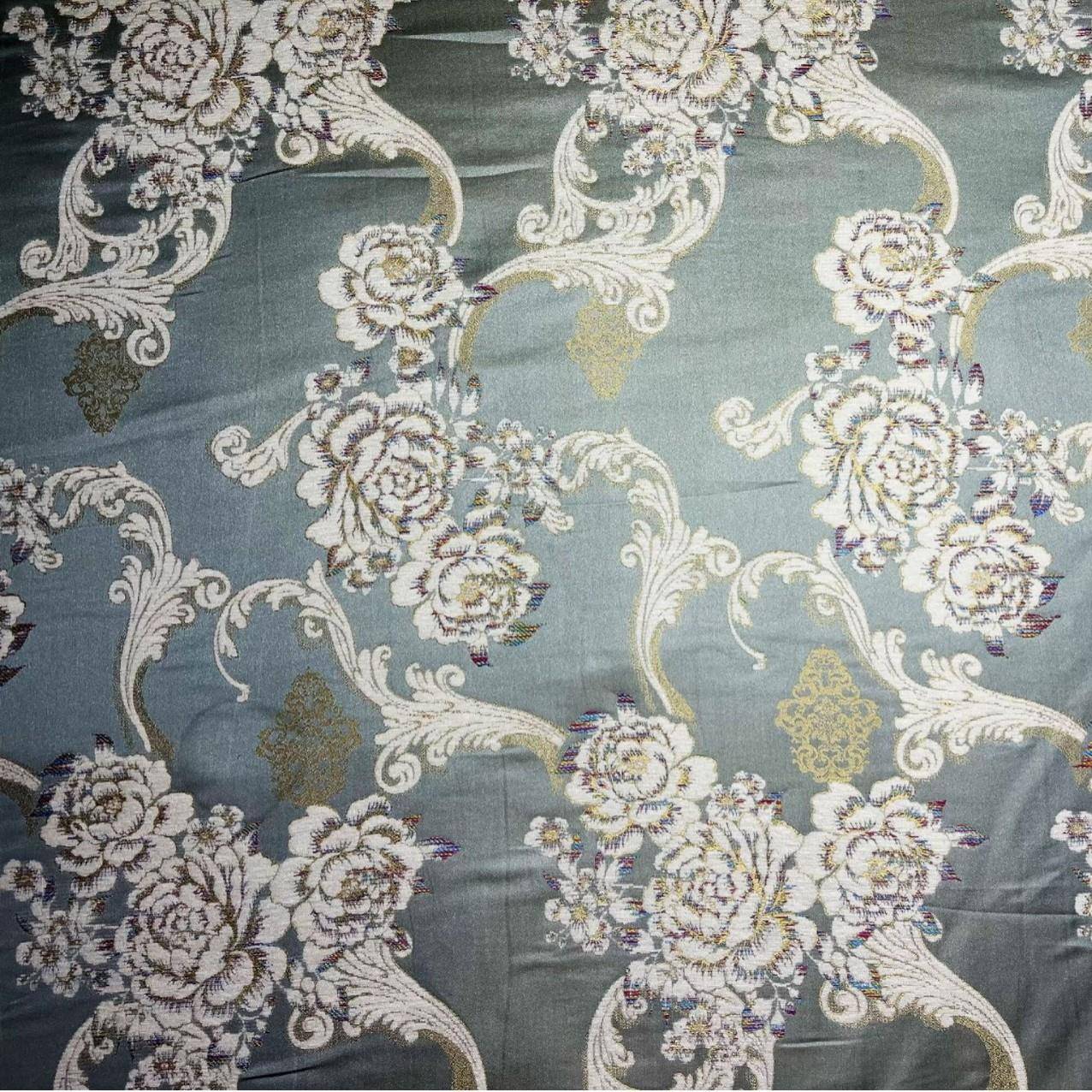 跨境现货高牡丹藤花精品提花欧式发布装，窗帘布档抱枕布饰布雪尼