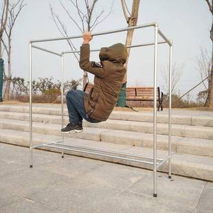 收纳加厚室内晒户PDD10167外架四方镀锌钢管衣架落地杆双式被架子