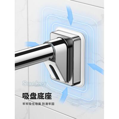 9QX卫生间晾衣杆伸缩免孔阳台升缩衣架422C帘可调节打窗支撑杆衣