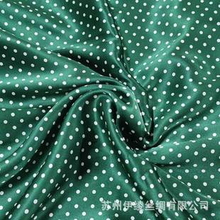 真面料素缎丝绸布料1UQO0桑蚕丝数码直喷0青花瓷豹纹黑绉白波丝点